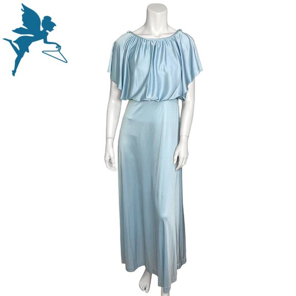 Vintage Dresses & Skirts - VINTAGE 1970s Ice Blue Gown